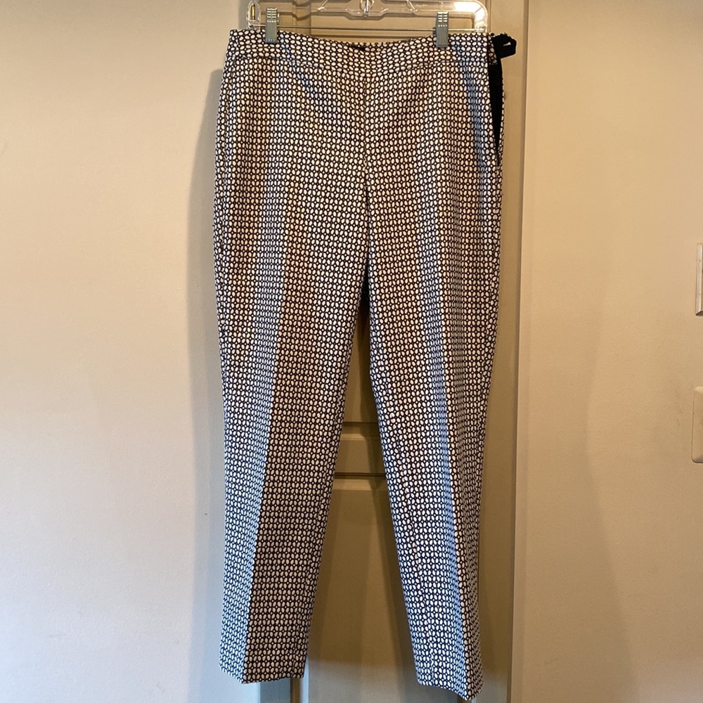 Talbots fully lined flat fronted patterned pants